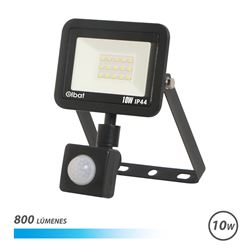 FOCO LED SERIE SLIM 10W CON SENSOR 6500K COLOR NEGRO ELBAT - EB0310