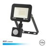 FOCO LED SERIE SLIM 10W CON SENSOR 6500K COLOR NEGRO ELBAT - EB0310