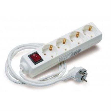 BASE MULTIPLE 4 TOMAS CON INTERRUPTOR ELBAT - EB0144