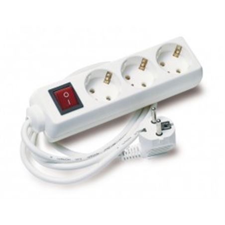 BASE MULTIPLE 3 TOMAS CON INTERRUPTOR ELBAT - EB0143