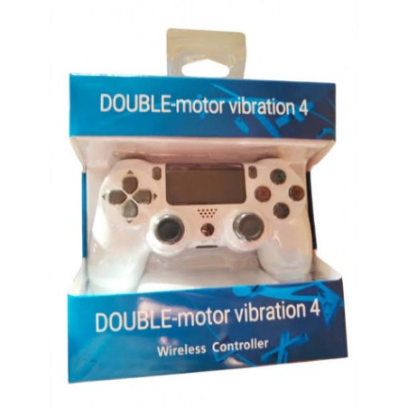 GAMEPAD INALAMBRICO PARA PS4 DUAL MOTOR VIBRATION BLANCO