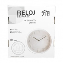 RELOJ DE PARED BLANCO 25CM...