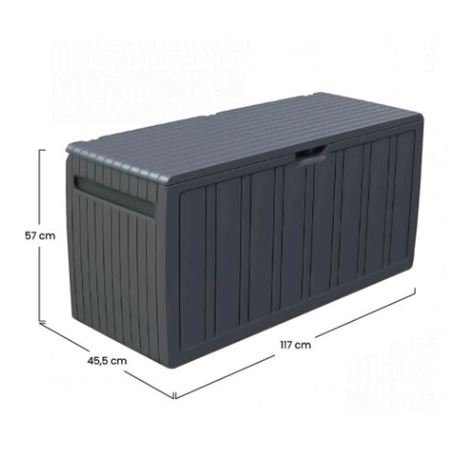 BAUL RESINA GRIS 270LITROS 117X45.5X57CM - 75834-2