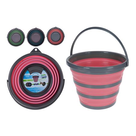 CUBO 10 LITROS PLEGABLE CON ASA COLORES SURTIDOS - 77165