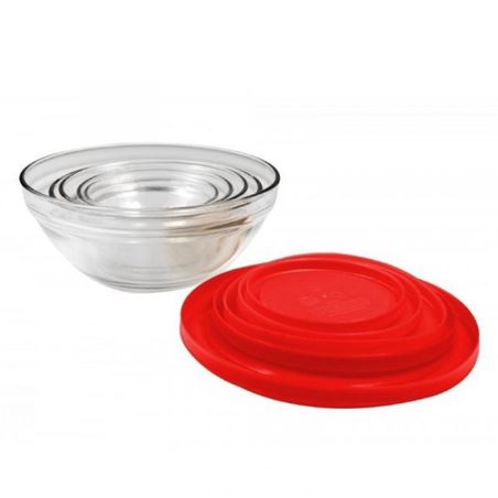 PACK 5 BOLES DE CRISTAL CON TAPA ROJO JOCCA - 4497R-1