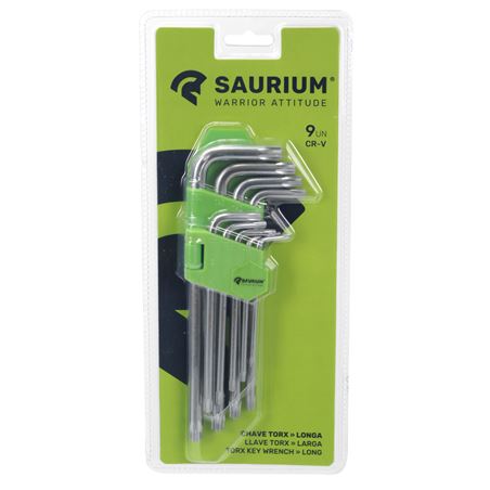 JUEGO LLAVES TORX LARGA 9 PCS SAURIUM - 47630-1