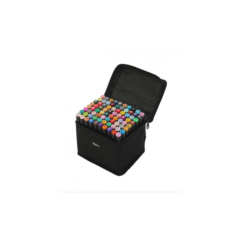 ESTUCHE CON 80 ROTULADORES DOBLE PUNTA