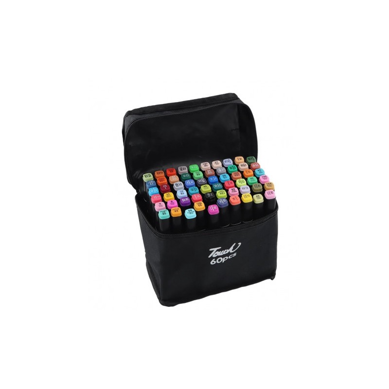 ESTUCHE CON 60 ROTULADORES DOBLE PUNTA