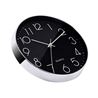 RELOJ DE PARED PLATEADO ESFERA NEGRA CON RELIEVE - 81021H-2