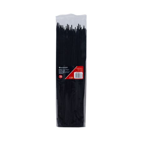 PACK 100 BRIDAS NYLON 300X3.6MM COLOR NEGRO - 08078