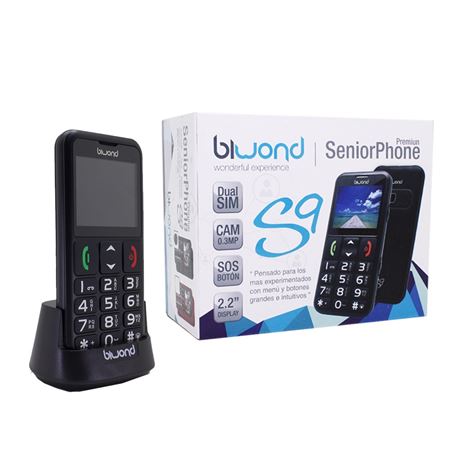 TELEFONO MOVIL SENIOR S9 NEGRO + ESTACION CARGA BIWOND - 53598