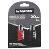 PACK 2 CANDADOS 20MM. CON COMBINACION MADER - 31203