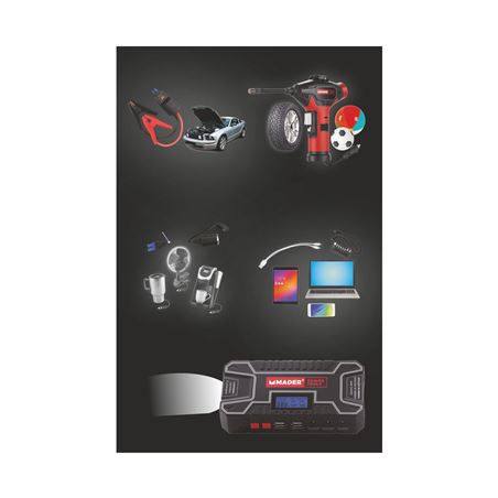 ARRANCADOR BATERIAS 12Ah + MINI COMPRESOR MADER - 63547-2