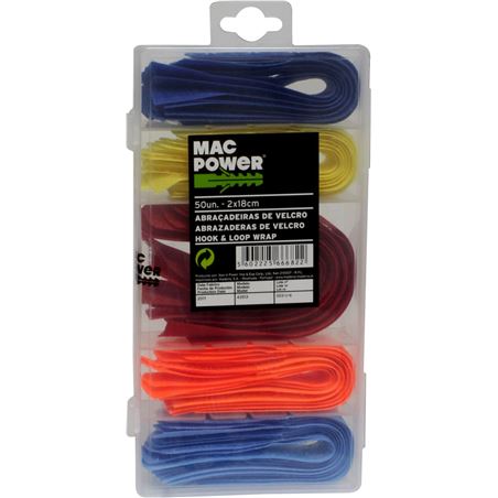 PACK 50 PCS ABRAZADERAS DE VELCRO MAC POWER - 66682
