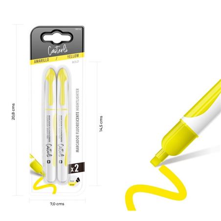 PACK 2 MARCADORES FLUORESCENTE 4MM AMARILLO CASTERLI - 18016