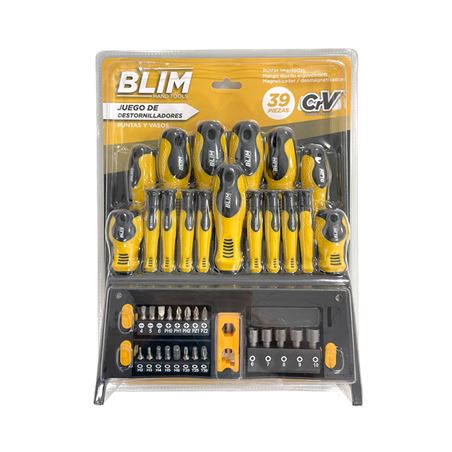 JUEGO 39 PIEZAS DESTORNILLADORES, PUNTAS Y VASOS BLIM - BL0254