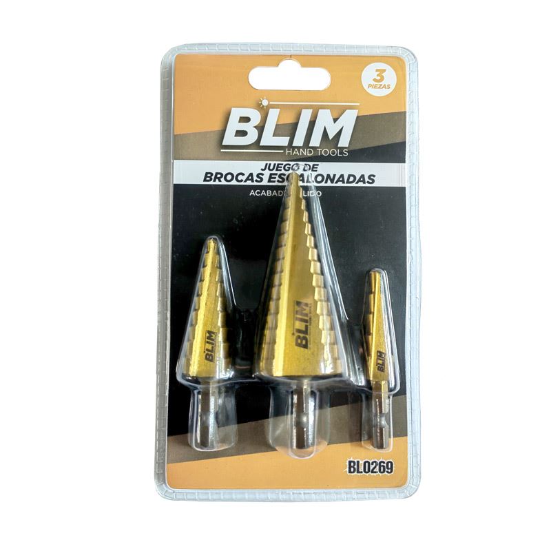 JUEGO 3 PCS BROCAS ESCALONADAS BLIM - BL0269