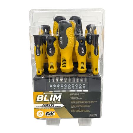JUEGO 21 PIEZAS DESTORNILLADORES Y PUNTAS BLIM - BL0265