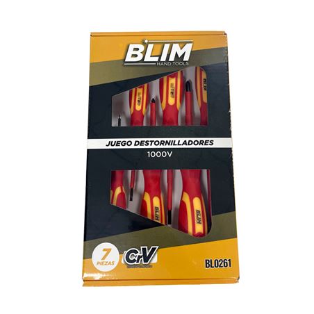 JUEGO 7 PIEZAS DESTORNILLADORES 1.000V BLIM - BL0261