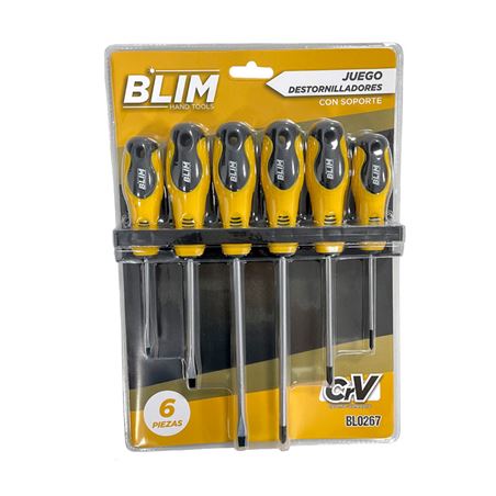 JUEGO 6 PIEZAS DESTORNILLADORES CON SOPORTE BLIM - BL0267
