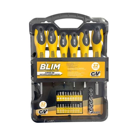 JUEGO 32 PIEZAS DESTORNILLADORES Y PUNTAS BLIM - BL0257