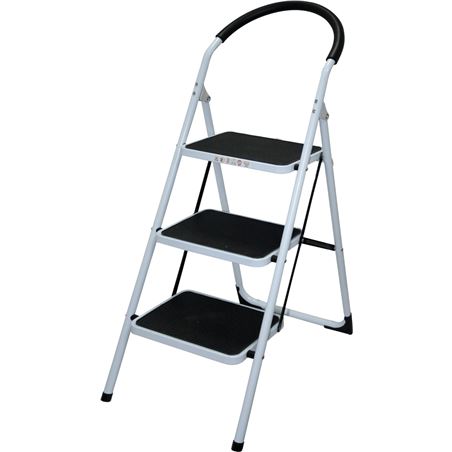 ESCALERA DOMESTICA EN ACERO Y GOMA 3P. MADER - 10071