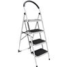 ESCALERA DOMESTICA EN ACERO Y GOMA 4P. MADER - 10068