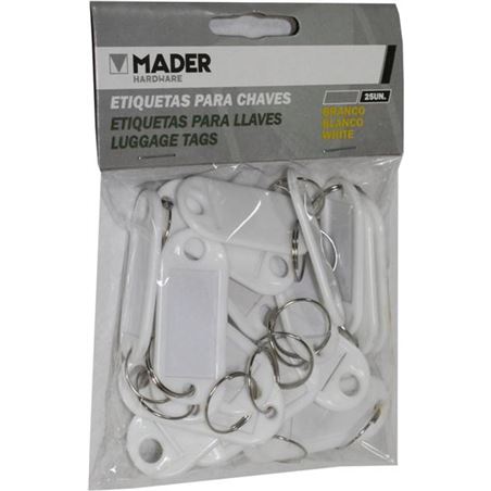 ETIQUETAS PARA LLAVES BLANCA 25 Udes. MADER - 65355