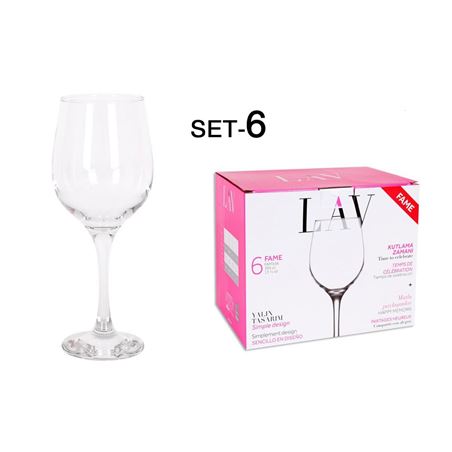 SET 6 COPAS VINO/AGUA 395CC FAME HI - 22186S