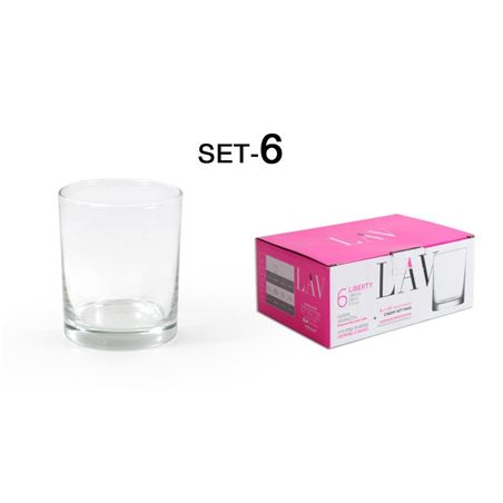 SET 6 VASOS WHISKY CRISTAL 280CC LIBERTY - 10909S