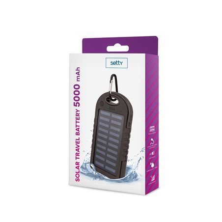 POWERBANK SOLAR 5000MAH CON PROTECCION IP NEGRO SETTY - GSM036554-1