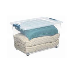 CAJA KATLA TRANSPARENTE 57L CON RUEDAS Y ASAS ERGONOMICAS 59X39X36.5CM - 83548