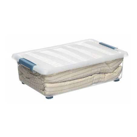 CAJA KATLA TRANSPARENTE 28 LITROS CON RUEDAS Y ASAS ERGONOMICAS 59X39X18.5M - 83549