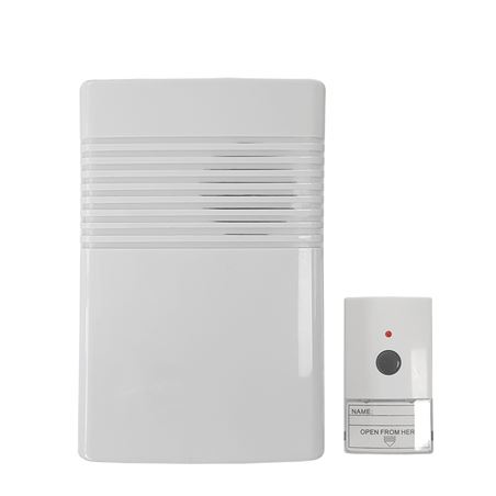 TIMBRE SIN HILOS PULSADOR Y RECEPTOR A PILAS (ALCANCE 50 METROS) - 49303