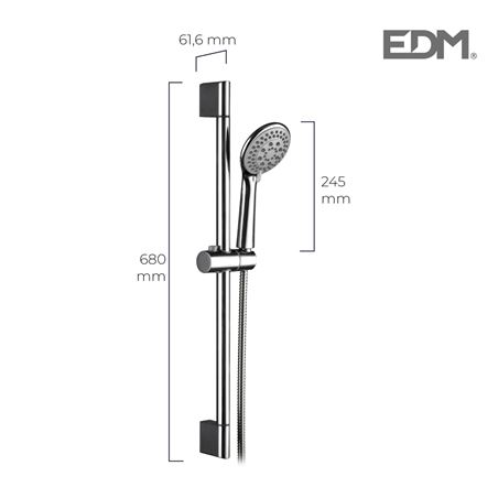 BARRA BAÑO CON FLEXO Y MANDO DE DUCHA EDM - 01147-1