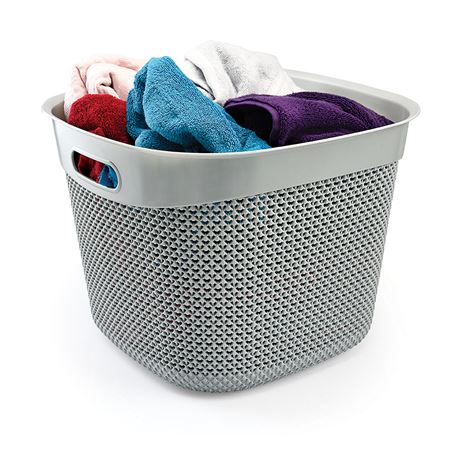 CESTA RESINA CUADRADA CON ASAS 36L GRIS - 04024