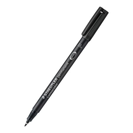 ROTULADOR PERMANENTE PUNTA F 0.6MM - LUMOCOLOR SUPERFINO - 318 - NEGRO - 318-9
