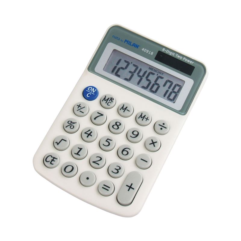 CALCULADORA PEQUEÑA MILAN 8 DIGITOS 12X7.8X2.1 CMS ALIMENTACIÓN DUAL - 40918BL
