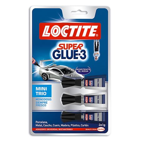 ADHESIVO UNIVERSAL INSTANTANEO LOCTICTE SUPERGLUE-3 MINI TRIO - 2054004