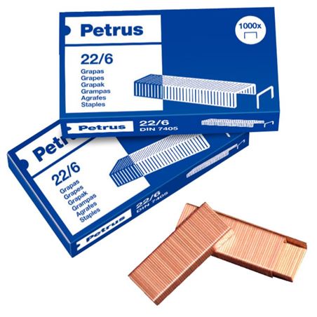 GRAPAS 22/6 CAJA 1000 UNIDADES PETRUS - ESSELTE - 55721