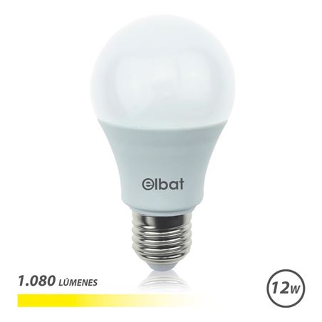 BOMBILLA LED A60 | 12W | 1080LM | E27 | LUZ CALIDA | ELBAT - EB0455