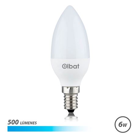 BOMBILLA LED C37 | 6W | 500LM | E14 | LUZ FRIA | ELBAT - EB0457