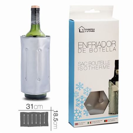 ENFRIADOR DE BOTELLAS PLASTICO PLATEADO URBAN LIVING - 225109