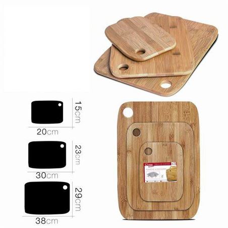 SET 3 TABLAS DE CORTAR EN MADERA BAMBU - 12173
