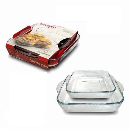 PACK 2 BANDEJAS HORNO CRISTAL BORCAM PASABAHCE - 217668
