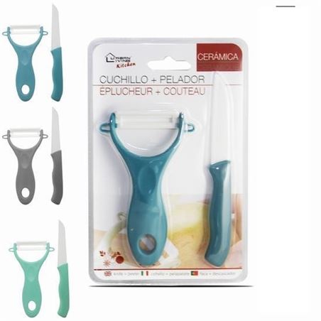 SET PELADOR + CUCHILLO CERAMICO 16CM URBAN LIVING - 16147