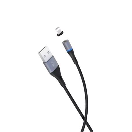 CABLE NB125 MAGNETICO LIGHTNING ALUMINIO | 1METRO | 2A | LED XO - XONB125LG