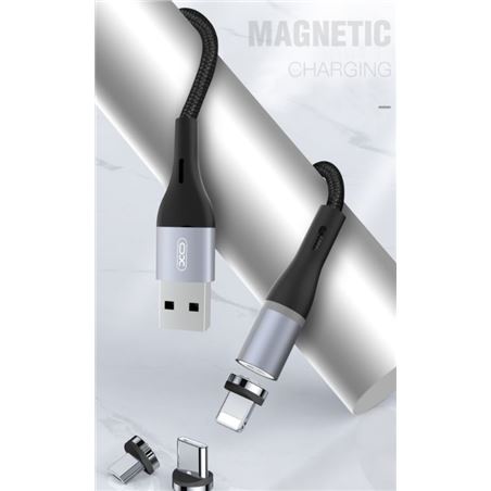 CABLE NB125 MAGNETICO LIGHTNING ALUMINIO | 1METRO | 2A | LED XO - XONB125-2