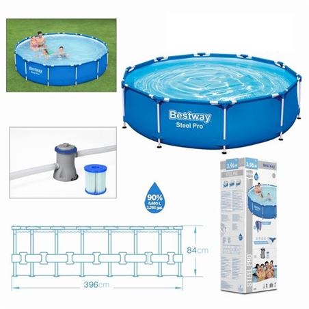 PISCINA + BOMBA FILTRO 396CM DIÁMETRO X H84CM BESTWAY - 56121