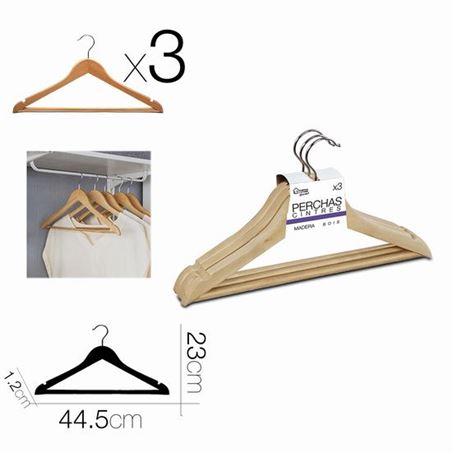 SET 3 PERCHAS MADERA 44.5CM URBAN LIVING - 15113